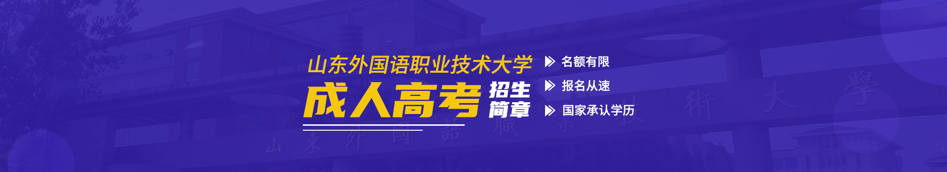 山东外国语职业技术大学成人高考