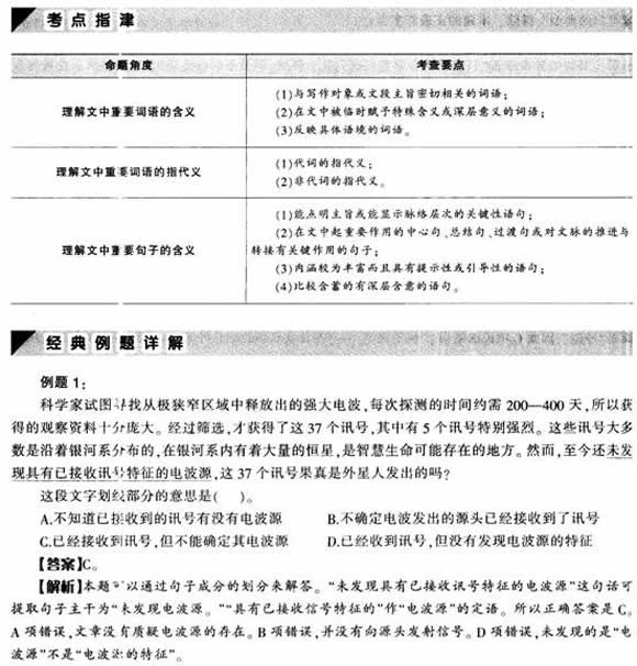 2012年公务员言语理解考点指津:阅读理解