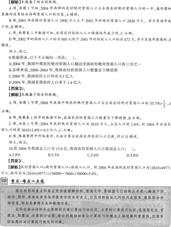 2012年公务员资料分析考点指津:综合材料