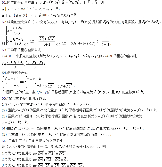 2013高考数学公式大全及详解:向量与不等式公