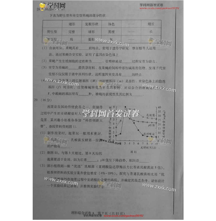 2015年广东高考理科综合试题及答案解析