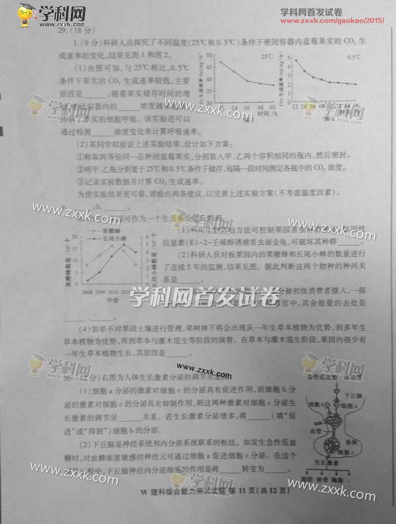 2015年安徽高考理科综合试题及答案解析