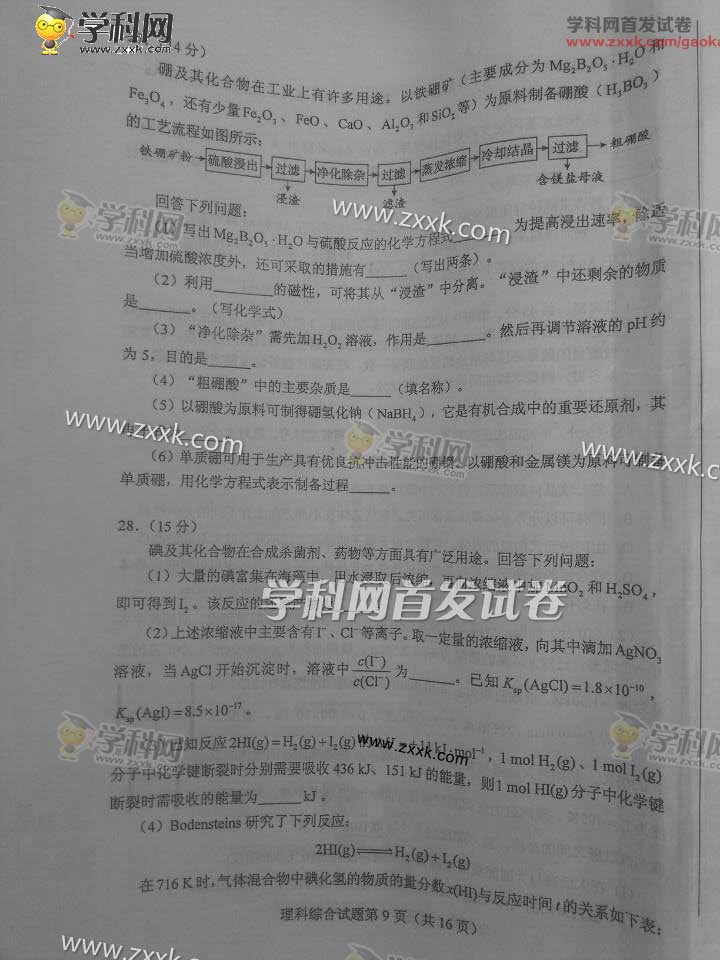 2015年新课标全国卷1理科综合试题及答案解析