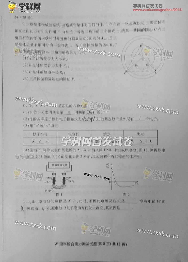 2015年安徽高考理科综合试题及答案解析