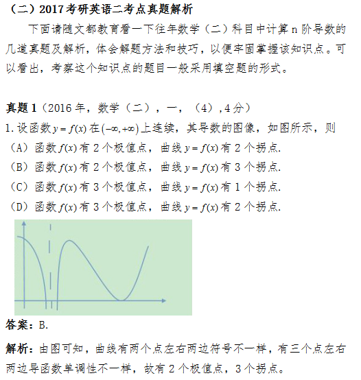 2017考研数学(二)中如何求函数图形的拐点? - 