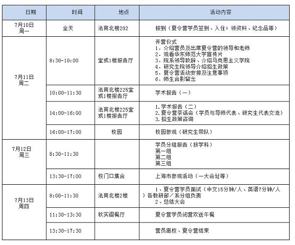 东师范大学马克思主义学院2018保研夏令营活