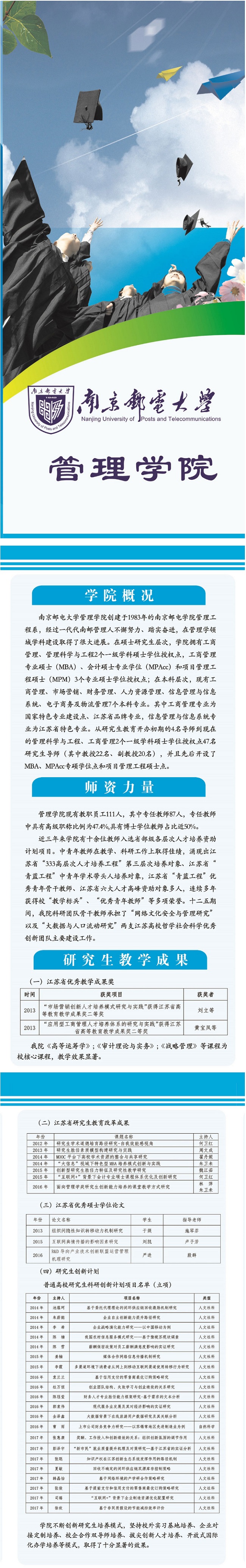 南京邮电大学2018年MBA招生简章