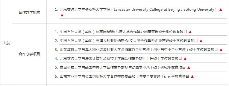 山东地区中外合作办学硕士机构及项目汇总