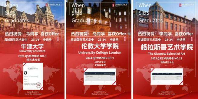 君诚国际艺术高中录取通知书