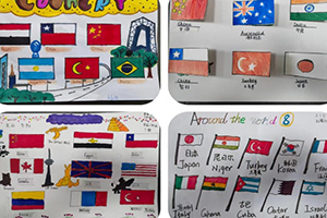 三河市燕桥学校小学开展绘国旗活动——童眼看世界，识世界之风采