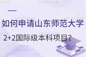 如何申请山东师范大学2+2国际级本科项目？