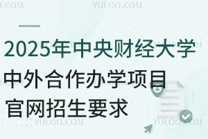 2025年中央财经大学中外合作办学项目官网招生要求