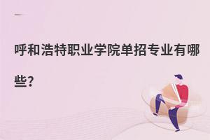 呼和浩特职业学院单招专业有哪些?