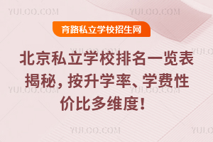 2025年北京私立学校排名一览表揭秘,按升学率、学费性价比多维度!