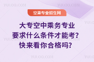 大專空中乘務專業要求什么條件才能考?快來看你合格嗎?