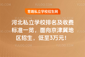 2025河北私立学校排名及收费标准一览,面向京津冀地区招生,低至3万元!