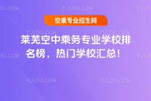 萊蕪空中乘務專業學校排名榜,熱門學校匯總!