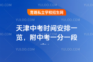 2025年天津中考时间安排一览,附24年中考一分一段表!