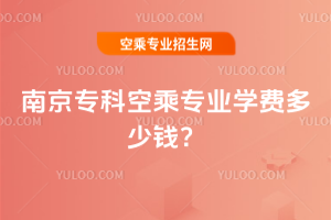 南京專科空乘專業學費多少錢?