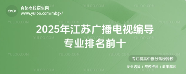 项目:高校,循环:是,版式:有logo,色系:浅绿,标题:2025年江苏广播电视编导专业排名前十