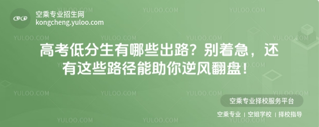 高考低分生有哪些出路