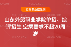 山東外貿職業學院2020年單招、綜評招生 空乘要求不超20周歲
