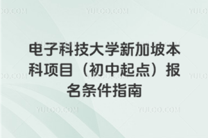 电子科技大学新加坡本科项目（初中起点）报名条件指南