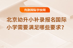 2025年北京幼升小补录报名国际小学需要满足哪些要求?