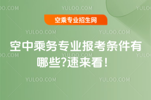 2024年空中乘務專業報考條件有哪些?速來看!