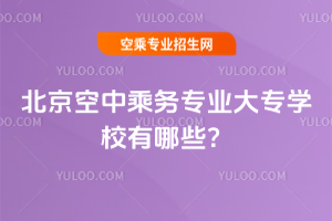 2025年北京空中乘務專業大專學校有哪些?