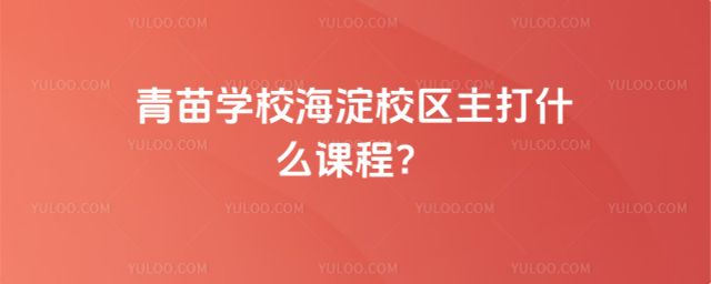 青苗学校海淀校区主打什么课程