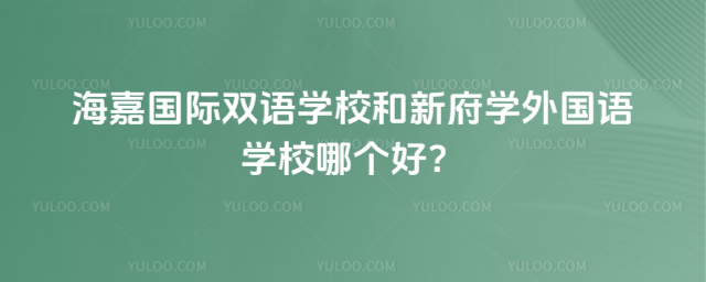 海嘉国际双语学校和新府学外国语学校哪个好?