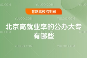 北京高就业率的公办大专有哪些？