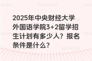 2025年中央财经大学外国语学院3+2留学招生计划有多少人？报名条件是什么？