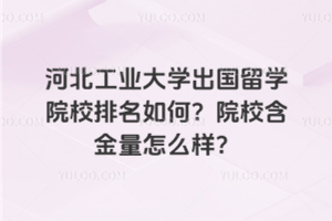 河北工业大学出国留学院校排名如何？院校含金量怎么样？