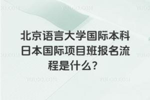 北京语言大学国际本科日本国际项目班报名流程是什么？
