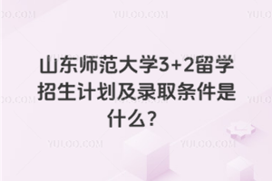 山东师范大学3+2留学招生计划及录取条件是什么？