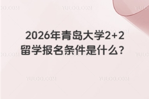 2026年青岛大学2+2留学报名条件是什么？