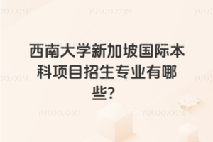 西南大学新加坡国际本科项目招生专业有哪些？