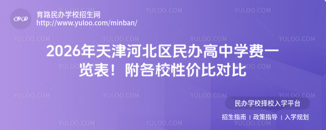 2026年天津河北区民办高中学费一览表!附各校性价比对比