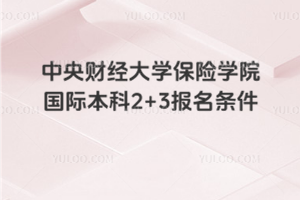 中央财经大学保险学院国际本科2+3报名条件