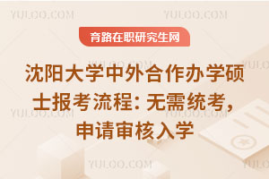 沈阳大学中外合作办学硕士报考流程：无需统考，申请审核入学