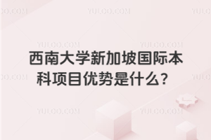 西南大学新加坡国际本科项目优势是什么？