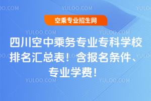 四川空中乘務(wù)專業(yè)專科學校排名匯總表!含報名條件、專業(yè)學費!