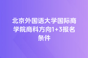 北京外国语大学国际商学院商科方向1+3报名条件
