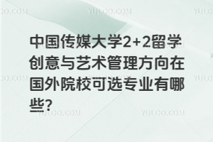 中国传媒大学2+2留学创意与艺术管理方向在国外院校可选专业有哪些？