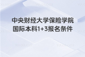 中央财经大学保险学院国际本科1+3报名条件