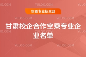 甘肅校企合作空乘專業企業名單