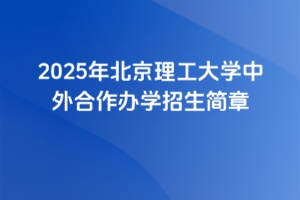 2025年北京理工大学中外合作办学招生简章