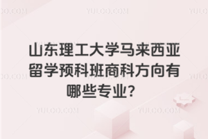 山东理工大学马来西亚留学预科班商科方向有哪些专业？